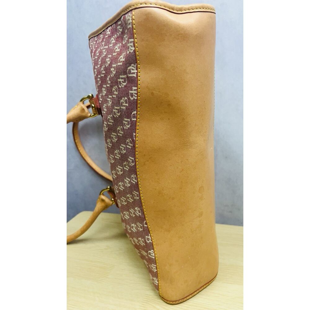 Dooney & Bourke Wayfarer Pink Tan Canvas Monogram Crossbody Bag Satchel - Picture 5 of 16